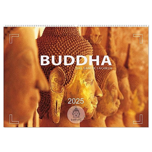 BUDDHA - Ein sanftes Lächeln (Wandkalender 2025 DIN A2 quer), CALVENDO Monatskalender, Calvendo, Mario Weigt