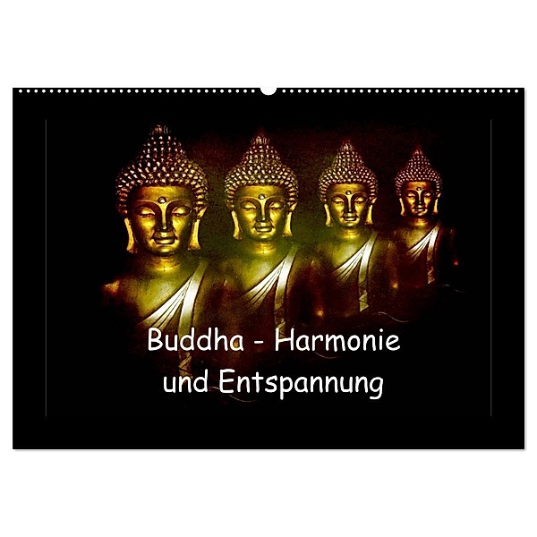 Buddha - Harmonie und Entspannung (Wandkalender 2024 DIN A2 quer), CALVENDO Monatskalender, Julia Axon und Claudia Burlager
