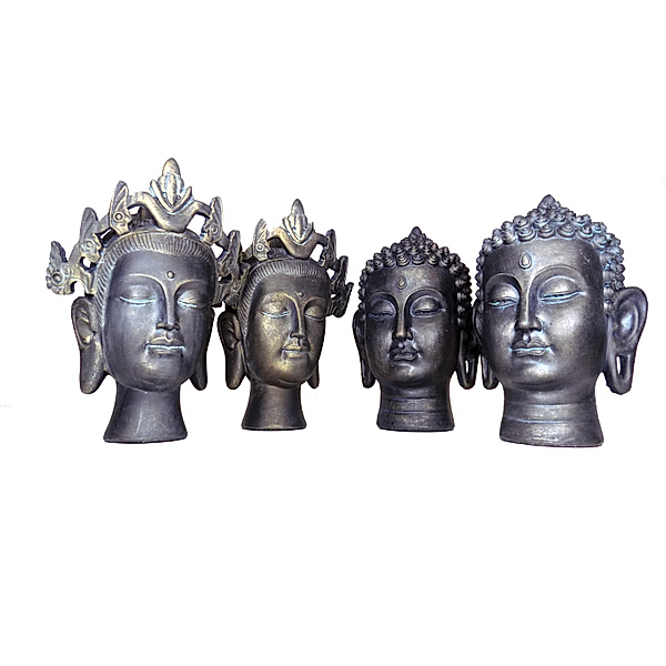 Buddha-Köpfe, 4er Set