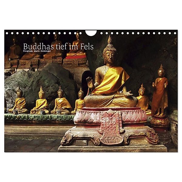 Buddhas tief im Fels (Wandkalender 2024 DIN A4 quer), CALVENDO Monatskalender, Mario Stöckinger