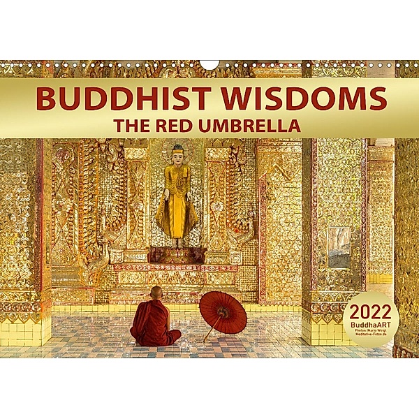 BUDDHIST WISDOMS - THE RED UMBRELLA (Wall Calendar 2023 DIN A3 Landscape), BuddhaART