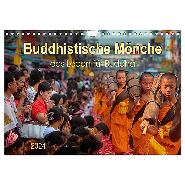 Buddhistische Mönche - das Leben für Buddha (Wandkalender 2024 DIN A4 quer), CALVENDO Monatskalender, Peter Roder