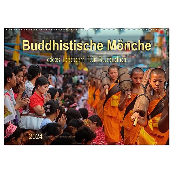 Buddhistische Mönche - das Leben für Buddha (Wandkalender 2024 DIN A2 quer), CALVENDO Monatskalender, Peter Roder