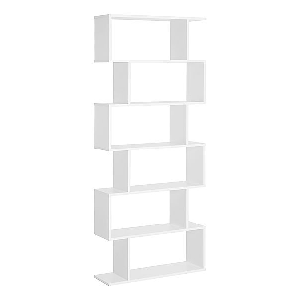 Bücherregal mit 6 Fächer (Farbe: weiß)