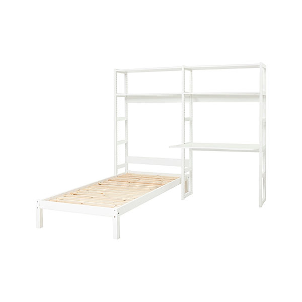 hoppekids Bücherregal STOREY mit Bett 90 x 200 cm (Farbe: weiß)