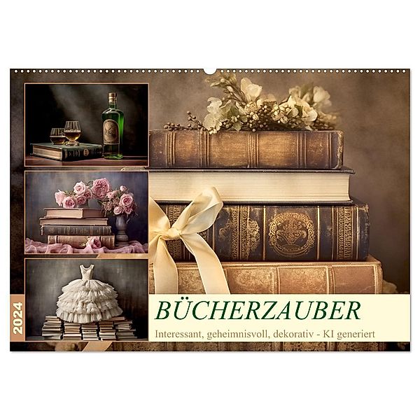 Bücherzauber (Wandkalender 2024 DIN A2 quer), CALVENDO Monatskalender, Calvendo, Cathrin Illgen