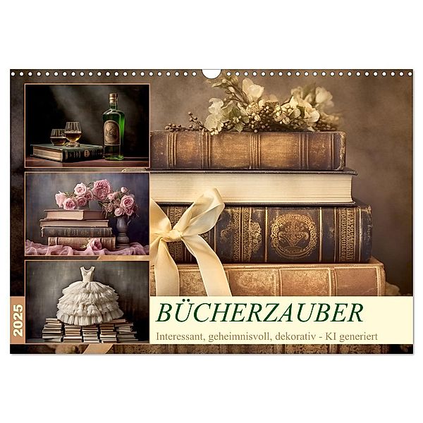 Bücherzauber (Wandkalender 2025 DIN A3 quer), CALVENDO Monatskalender, Calvendo, Cathrin Illgen