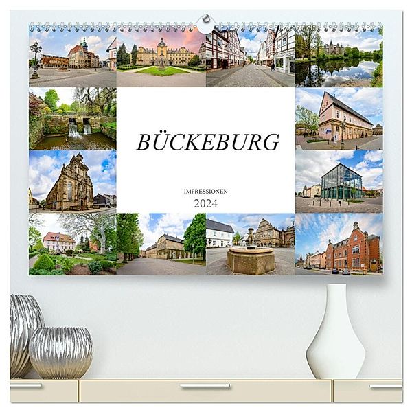 Bückeburg Impressionen (hochwertiger Premium Wandkalender 2024 DIN A2 quer), Kunstdruck in Hochglanz, Dirk Meutzner