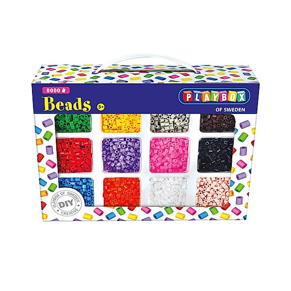 Playbox Bügelperlen PASTELL 8000-teilig in 12 Farben