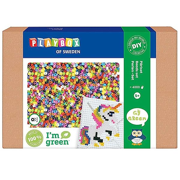 Playbox Bügelperlen-Set FARBMIX I'M GREEN 4000-teilig in bunt