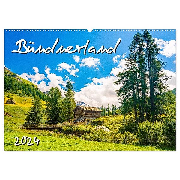 Bündnerland (Wandkalender 2024 DIN A2 quer), CALVENDO Monatskalender, Dr. Gerd-Uwe Neukamp
