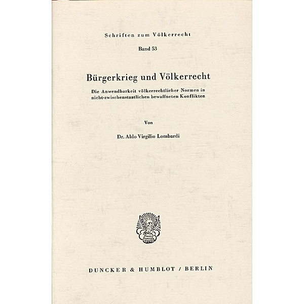Bürgerkrieg und Völkerrecht., Aldo Virgilio Lombardi