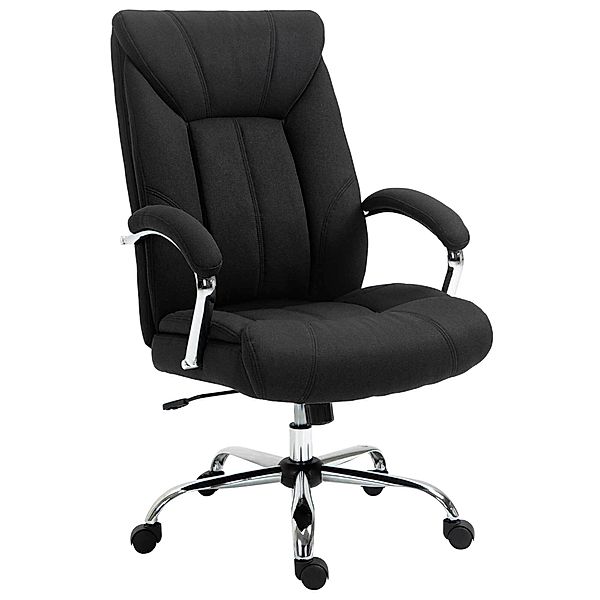 Bürostuhl Ergonomisches Design, Atmungsaktiver Polyester-Bezug (Farbe: schwarz)