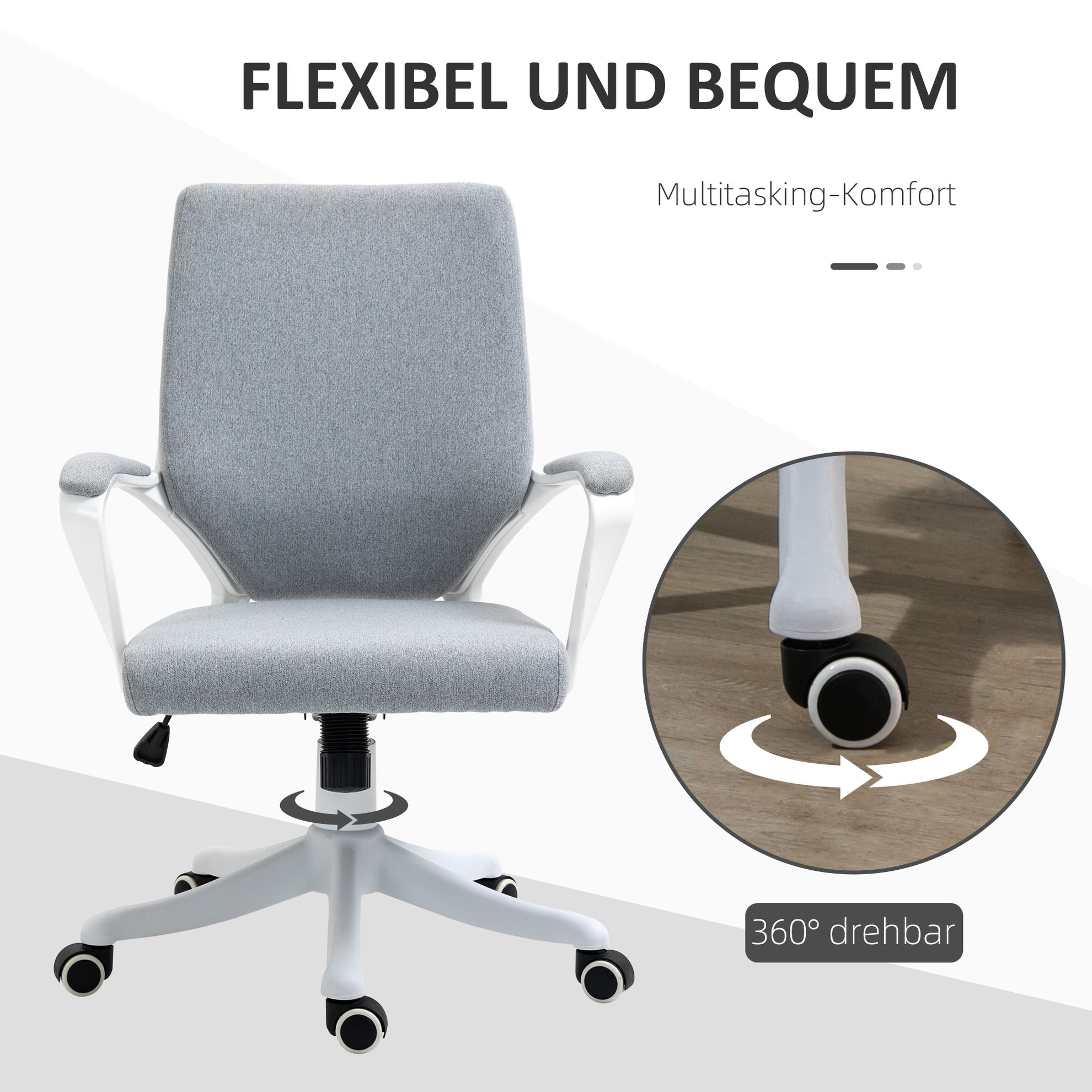 Bürostuhl ergonomisches liniendesign, weiche Polsterung Farbe: grau |  Weltbild.de