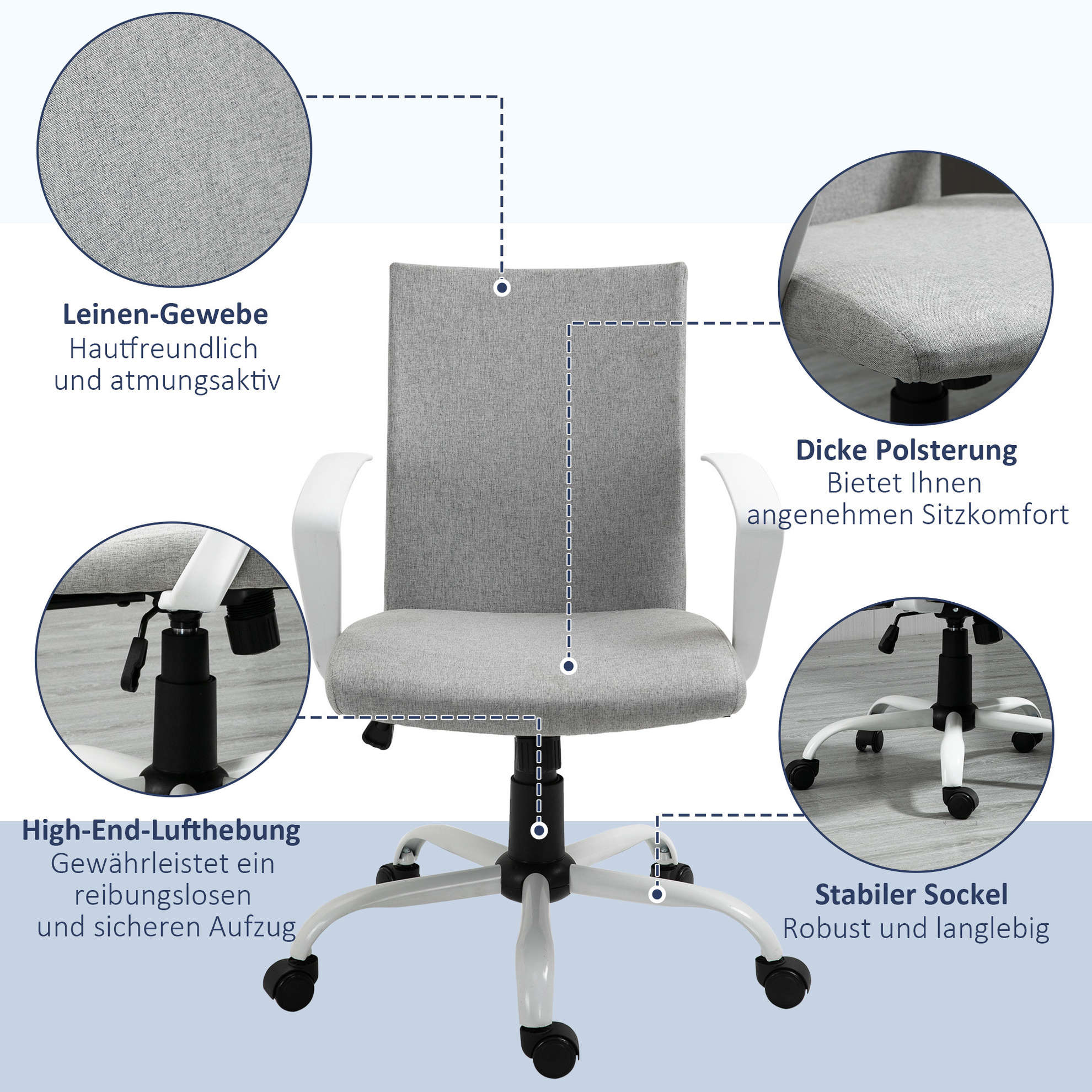 [Große Veröffentlichung zum supergünstigen Preis!] Bürostuhl höhenverstellbar Farbe: grau online Orbisana - kaufen