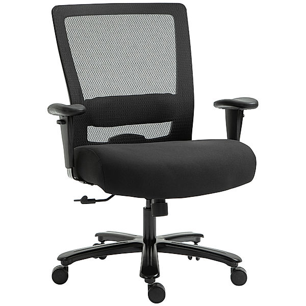 Bürostuhl mit Armlehnen und Höhenverstellungsfunktion schwarz (Farbe: schwarz)