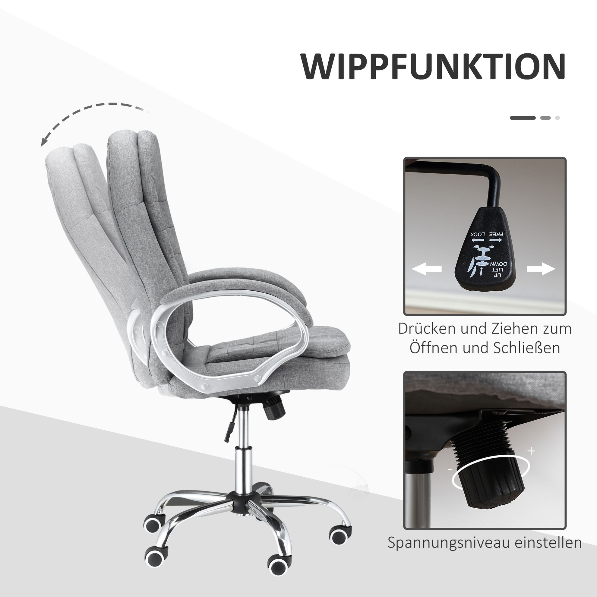 Bürostuhl mit hoher Rückenlehne Farbe: grau | Weltbild.de