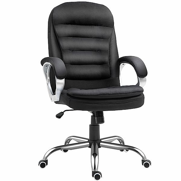 Bürostuhl mit hoher Rückenlehne (Farbe: schwarz)