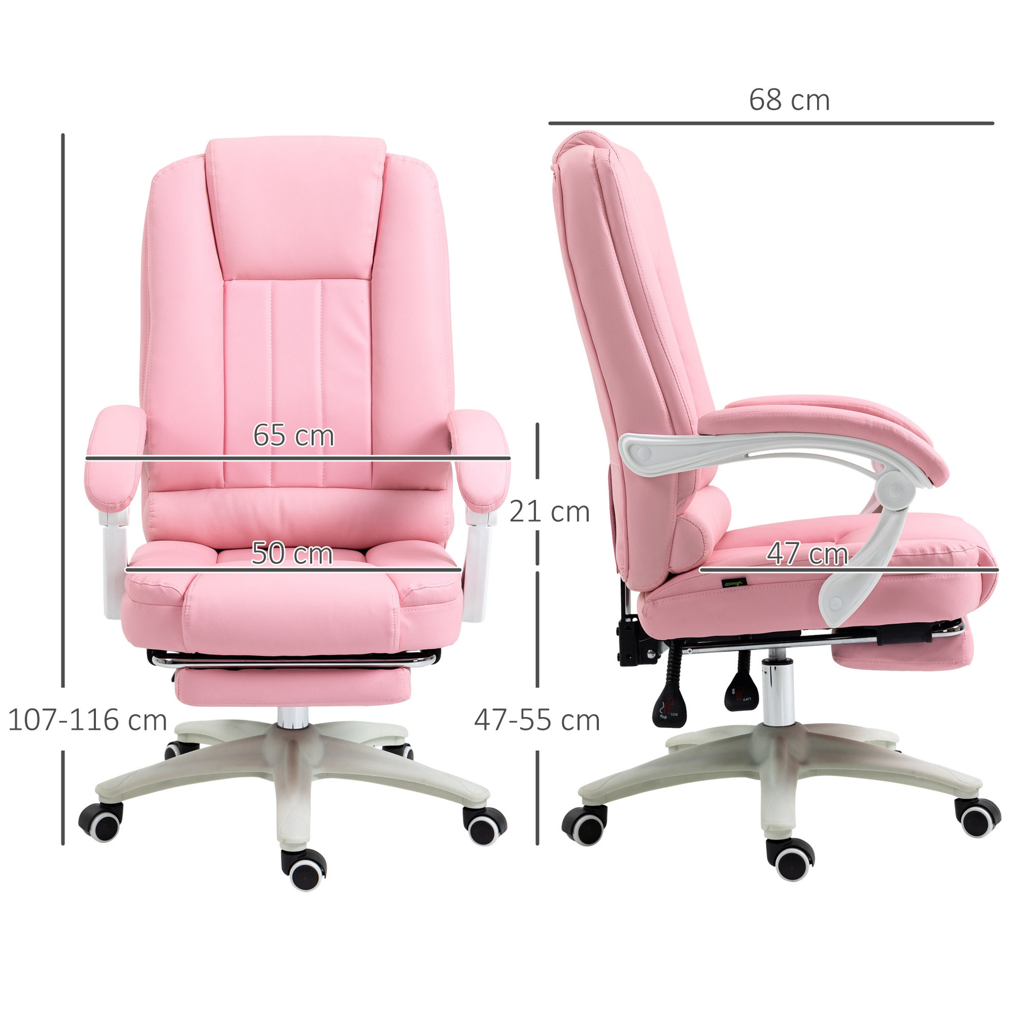 Bürostuhl mit Liegefunktion und Armlehnen rosa Farbe: rosa | Weltbild.de