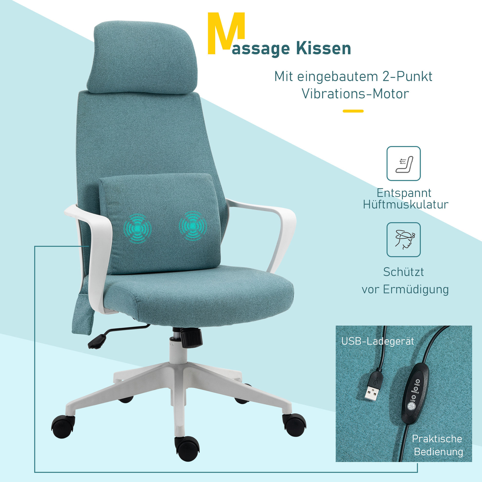 Bürostuhl mit Massagefunktion Farbe: blau bestellen | Weltbild.de