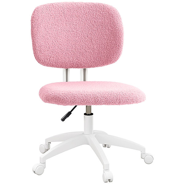 Bürostuhl mit Plüschbezug rosa (Farbe: rosa)