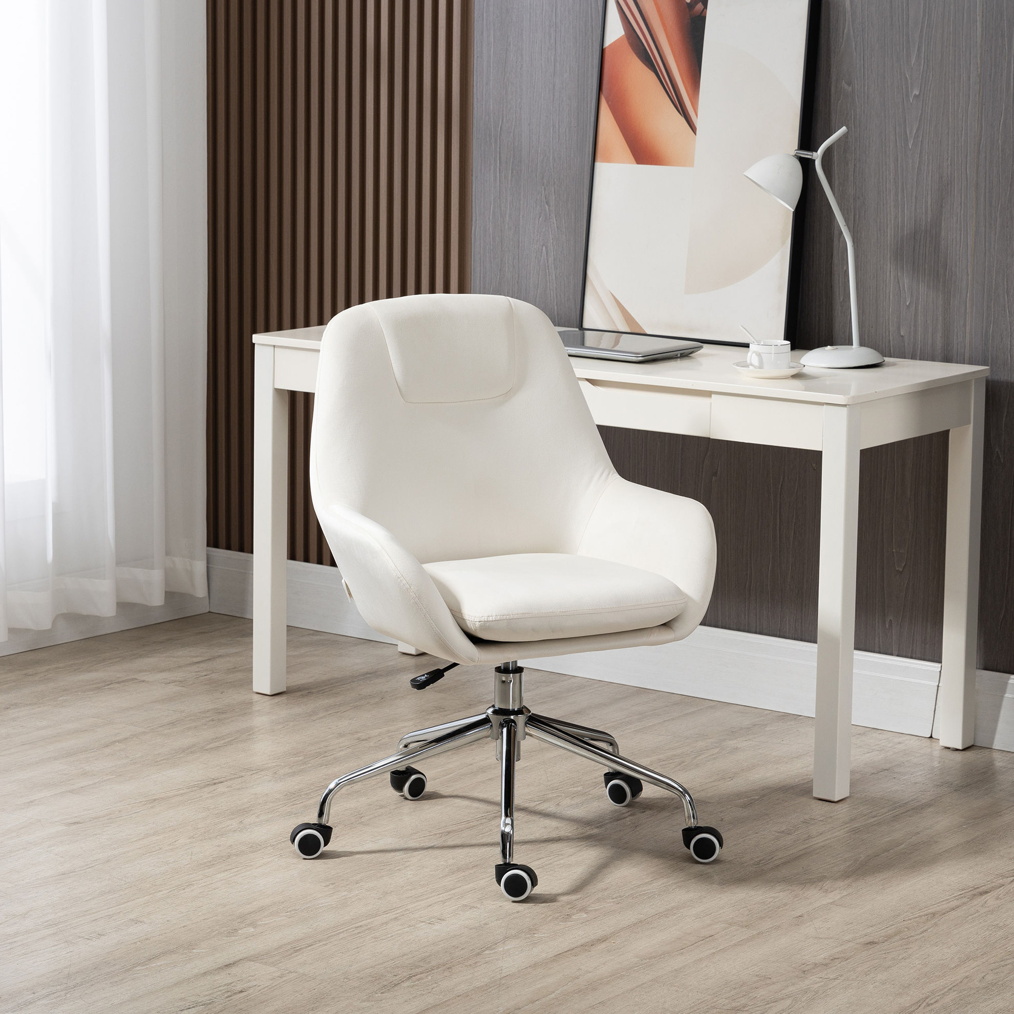 Bürostuhl mit Rollen weiß Farbe: cremeweiß | Weltbild.de