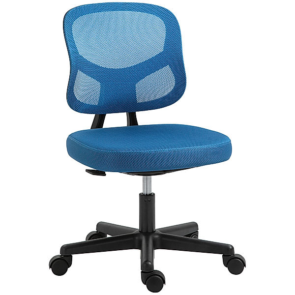 Bürostuhl mit Rückenlehne blau (Farbe: blau)