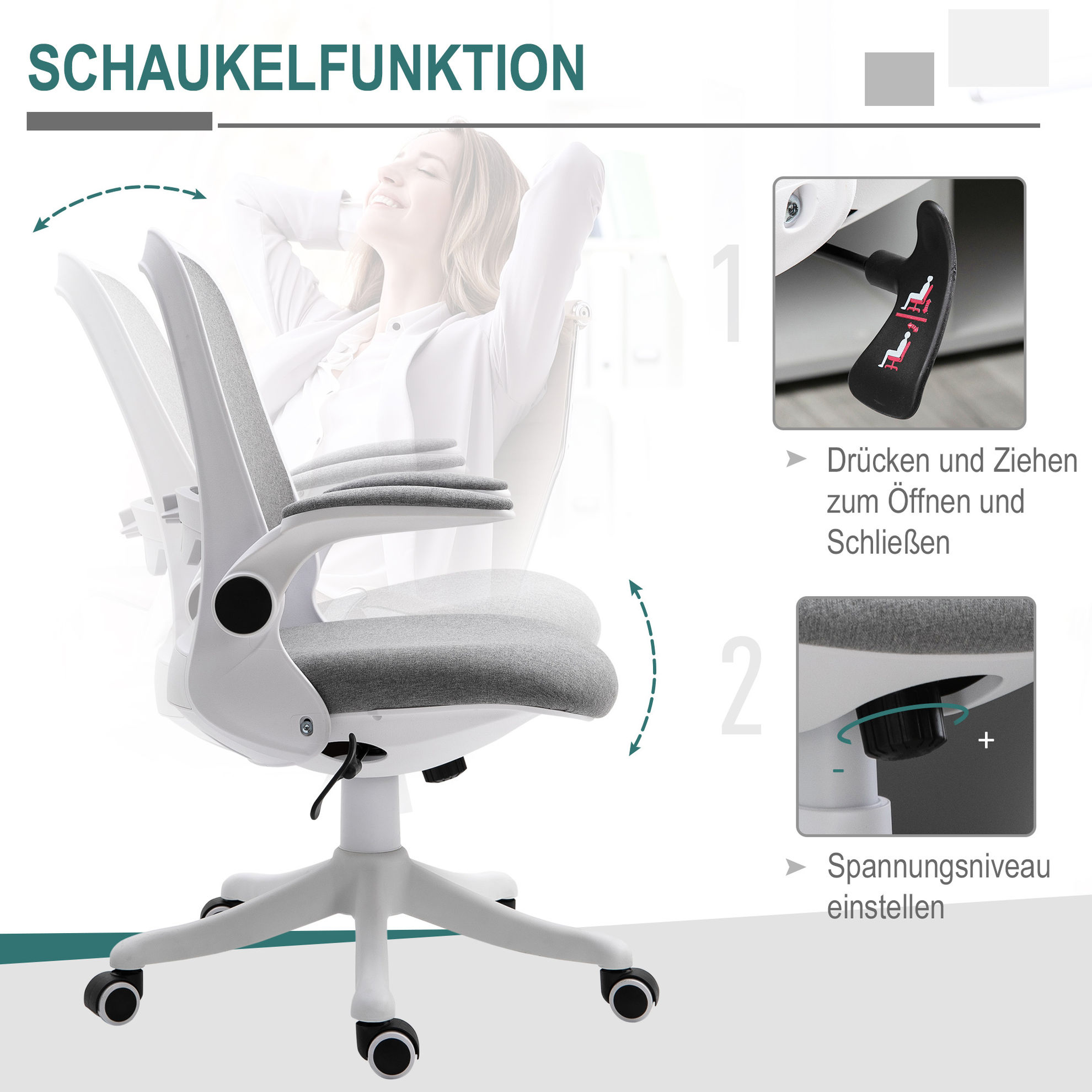 Bürostuhl mit Wippfunktion höhenverstellbar | Weltbild.de