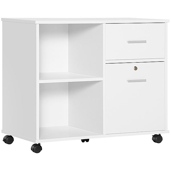 Bürowagen mit Rollen weiß (Farbe: weiß)