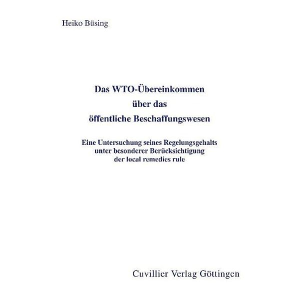 Büsing, H: WTO-Übereinkommen über das öffentliche Beschaffun, Heiko Büsing