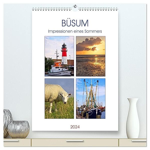 Büsum - Impressionen eines Sommers (hochwertiger Premium Wandkalender 2024 DIN A2 hoch), Kunstdruck in Hochglanz, AD DESIGN Photo + PhotoArt, Angela Dölling