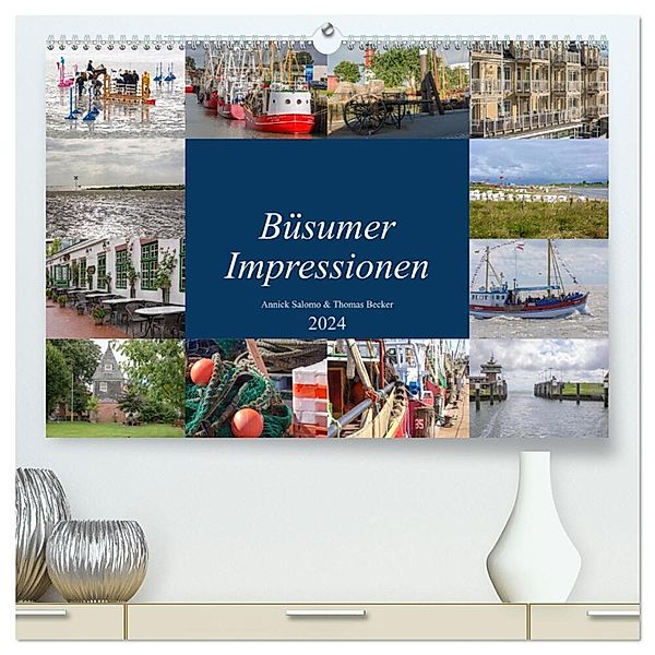 Büsumer Impressionen (hochwertiger Premium Wandkalender 2024 DIN A2 quer), Kunstdruck in Hochglanz, DeBillermoker