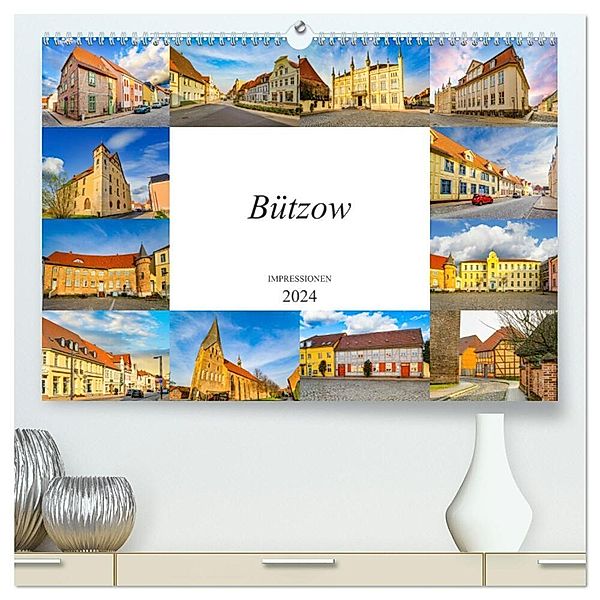 Bützow Impressionen (hochwertiger Premium Wandkalender 2024 DIN A2 quer), Kunstdruck in Hochglanz, Dirk Meutzner