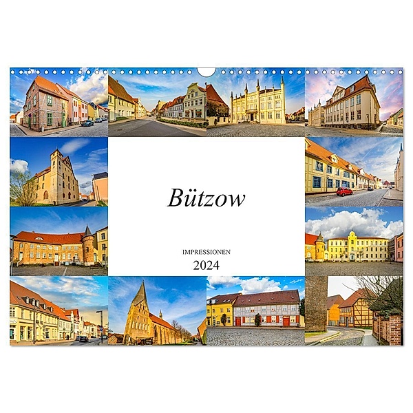 Bützow Impressionen (Wandkalender 2024 DIN A3 quer), CALVENDO Monatskalender, Dirk Meutzner