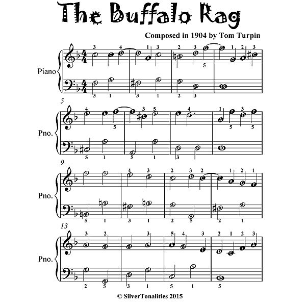 Buffalo Rag - Easiest Piano Sheet Music for Beginner Pianists, Silver Tonalities