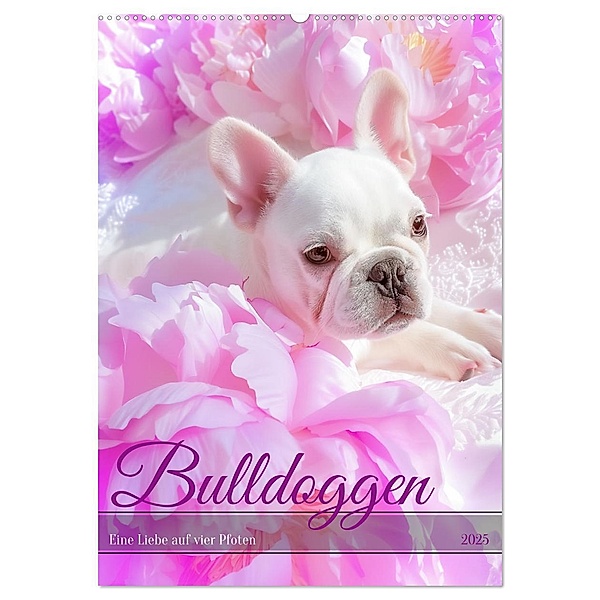 Bulldoggen (Wandkalender 2025 DIN A2 hoch), CALVENDO Monatskalender, Calvendo, Steffen Gierok-Latniak