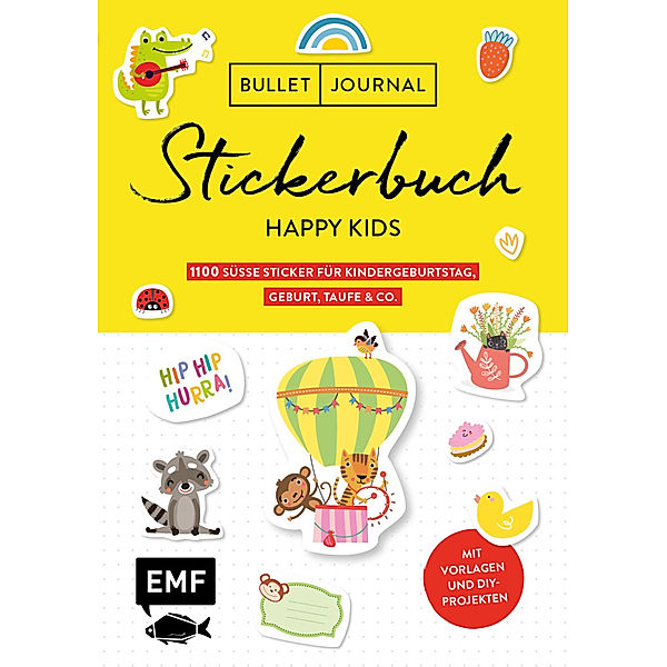 Bullet Journal - Stickerbuch Happy Kids: 1100 süße Sticker für Kindergeburtstag, Geburt, Taufe & Co.