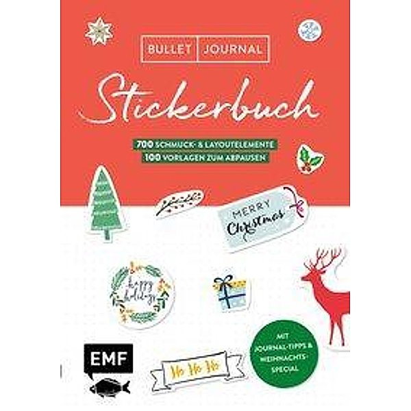 Bullet Journal - Stickerbuch Merry Christmas: 900 weihnachtliche Schmuckelemente