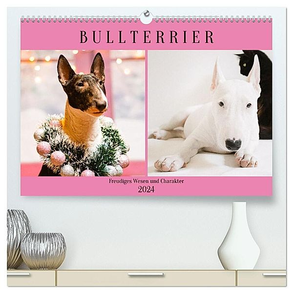 Bullterrier. Freudiges Wesen und Charakter (hochwertiger Premium Wandkalender 2024 DIN A2 quer), Kunstdruck in Hochglanz, Rose Hurley