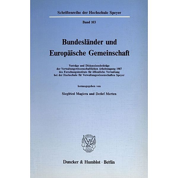 Bundesländer und Europäische Gemeinschaft.