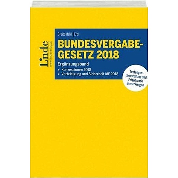 Bundesvergabegesetz 2018 - Ergänzungsband, Michael Breitenfeld, Robert Ertl