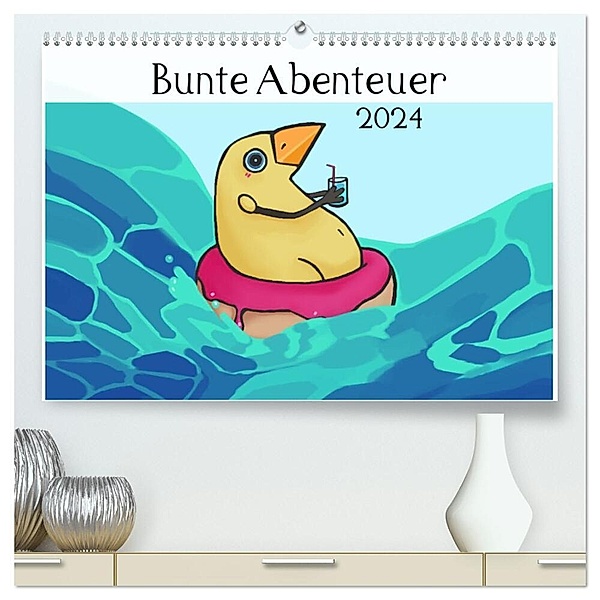 Bunte Abenteuer (hochwertiger Premium Wandkalender 2024 DIN A2 quer), Kunstdruck in Hochglanz, Anemoyaga