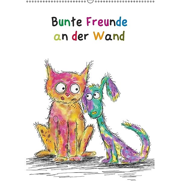 Bunte Freunde an der Wand (Wandkalender 2018 DIN A2 hoch), Heike Langenkamp