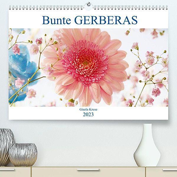Bunte Gerberas (Premium, hochwertiger DIN A2 Wandkalender 2023, Kunstdruck in Hochglanz), Gisela Kruse