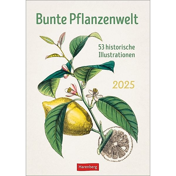 Bunte Pflanzenwelt Wochenplaner 2025 - 53 historische Illustrationen