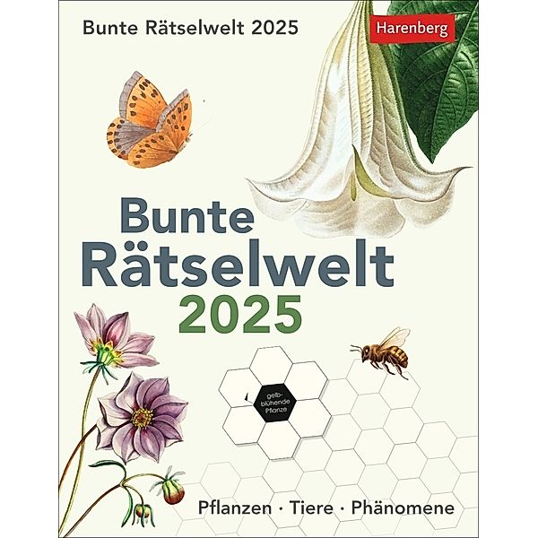 Bunte Rätselwelt Tagesabreißkalender 2025 - Pflanzen, Tiere, Phänomene