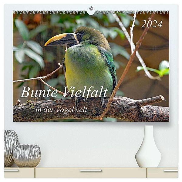 Bunte Vielfalt in der Vogelwelt (hochwertiger Premium Wandkalender 2024 DIN A2 quer), Kunstdruck in Hochglanz, Claudia Kleemann