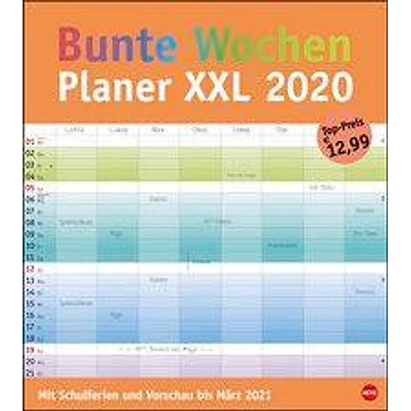 Bunte Wochen Planer XXL 2020