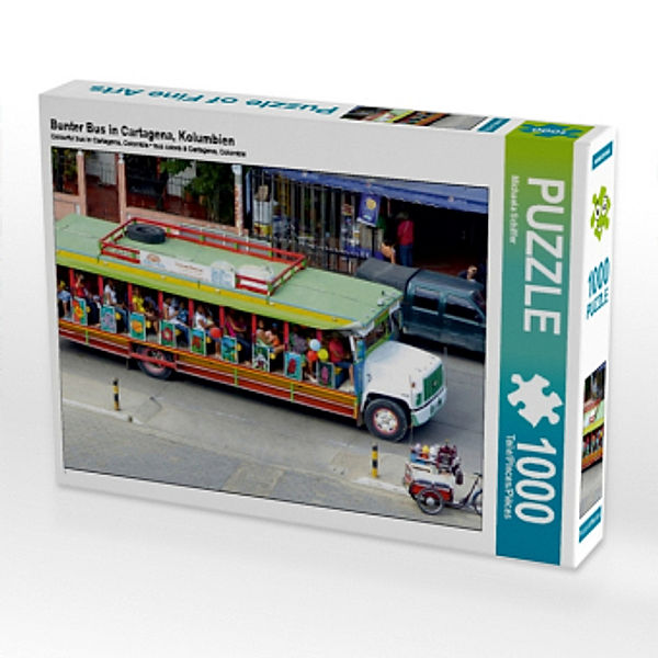 Bunter Bus in Cartagena, Kolumbien (Puzzle), Michaela Schiffer