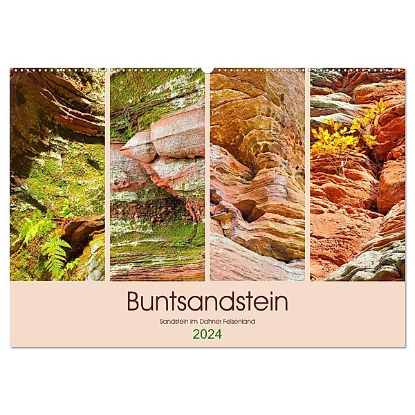 Buntsandstein - Sandstein im Dahner Felsenland (Wandkalender 2024 DIN A2 quer), CALVENDO Monatskalender, LianeM